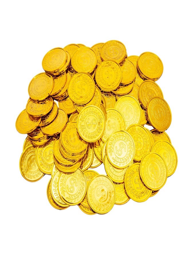 Liatunou 100 Pcs Plastic Gold Coins Bulk,Pirate Gold Coins for Treasure Hunt Games,Party Decorations,Pirate Games,Parade,Rewards,Novelty Party Favors - Image 5